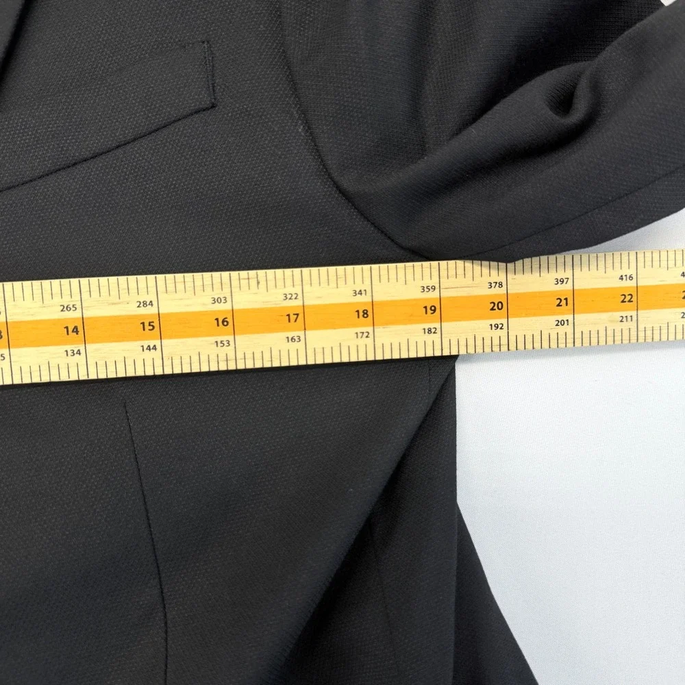 Banana Republic Mens Black Tailored Fit Textured Two Button Blazer Jacket 42S